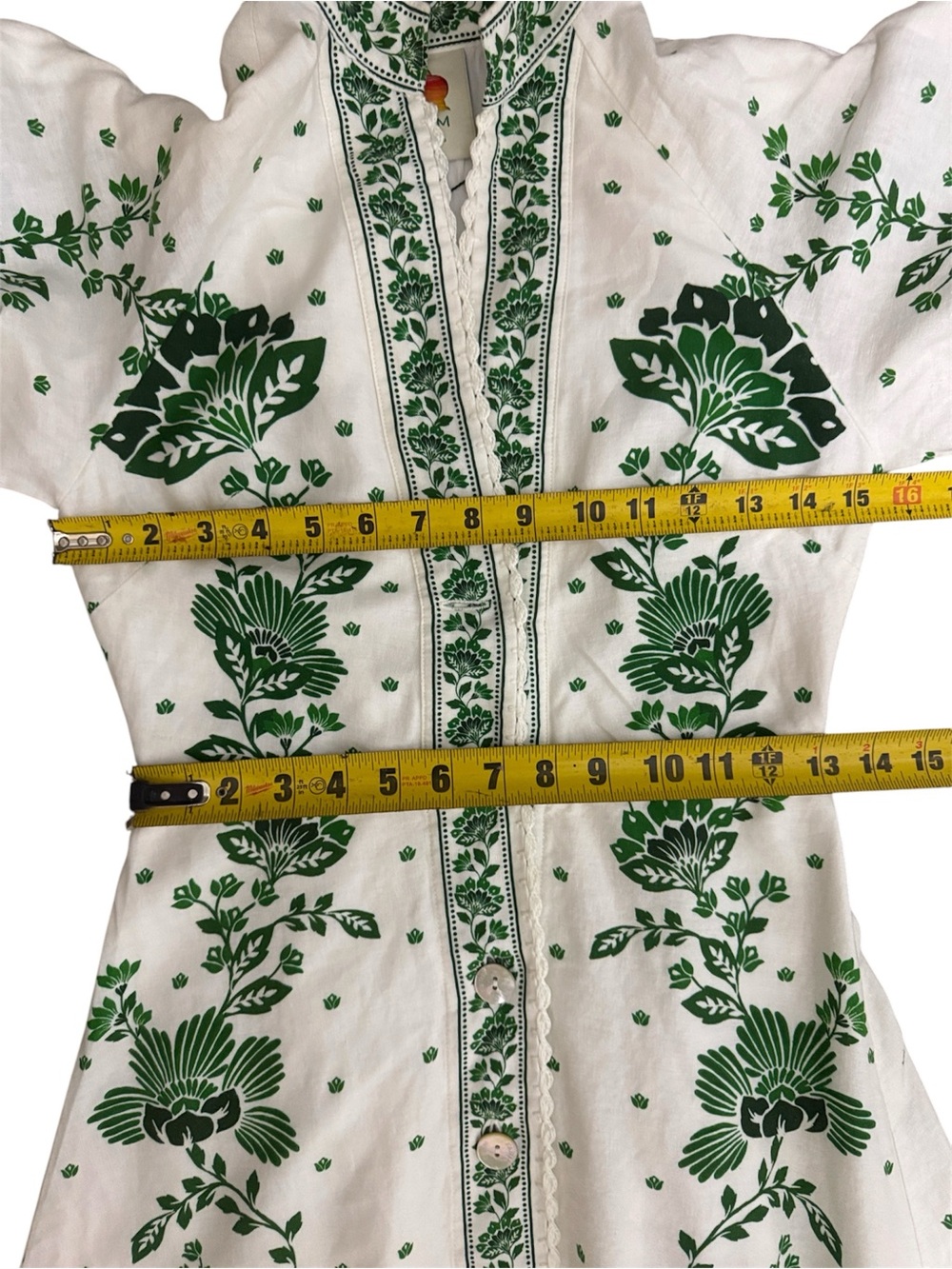 Farm Rio Forest Soul Green Floral Embroidered Maxi Long Sleeve Dress Size XS - Picture 10 of 14